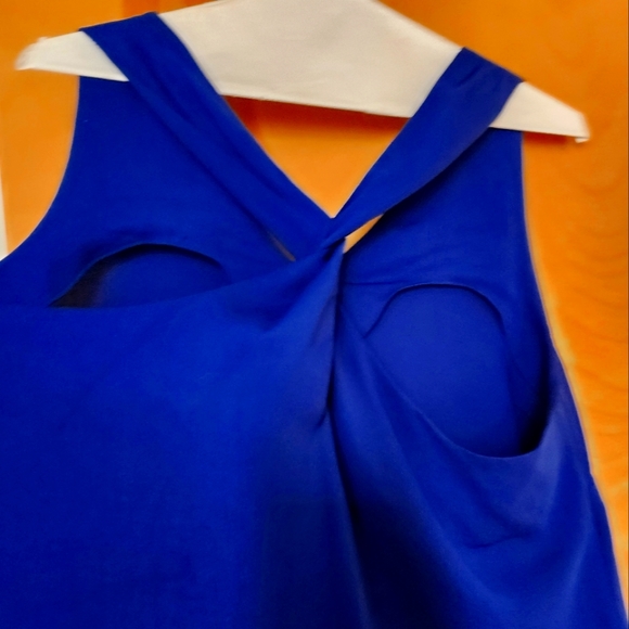 Royal Blue Tank top with cross-back detail - Picture 4 of 5